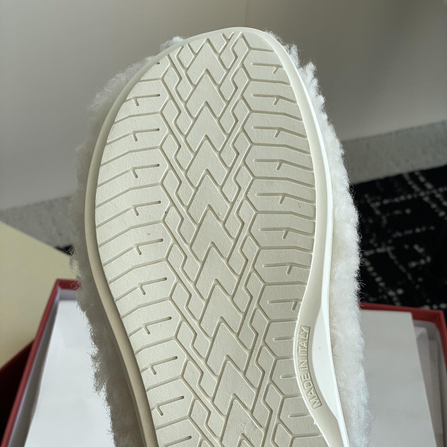Marni White Shearling Sabot - 