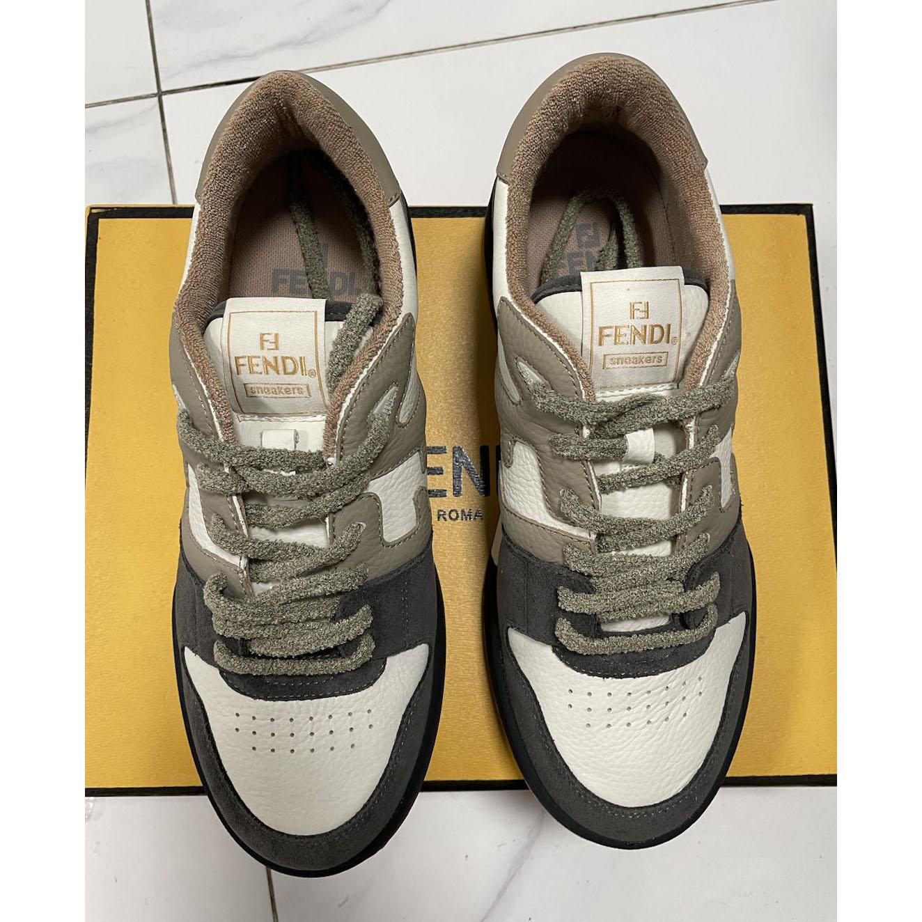 Fendi Match Gray Suede Low-tops Sneakers - 