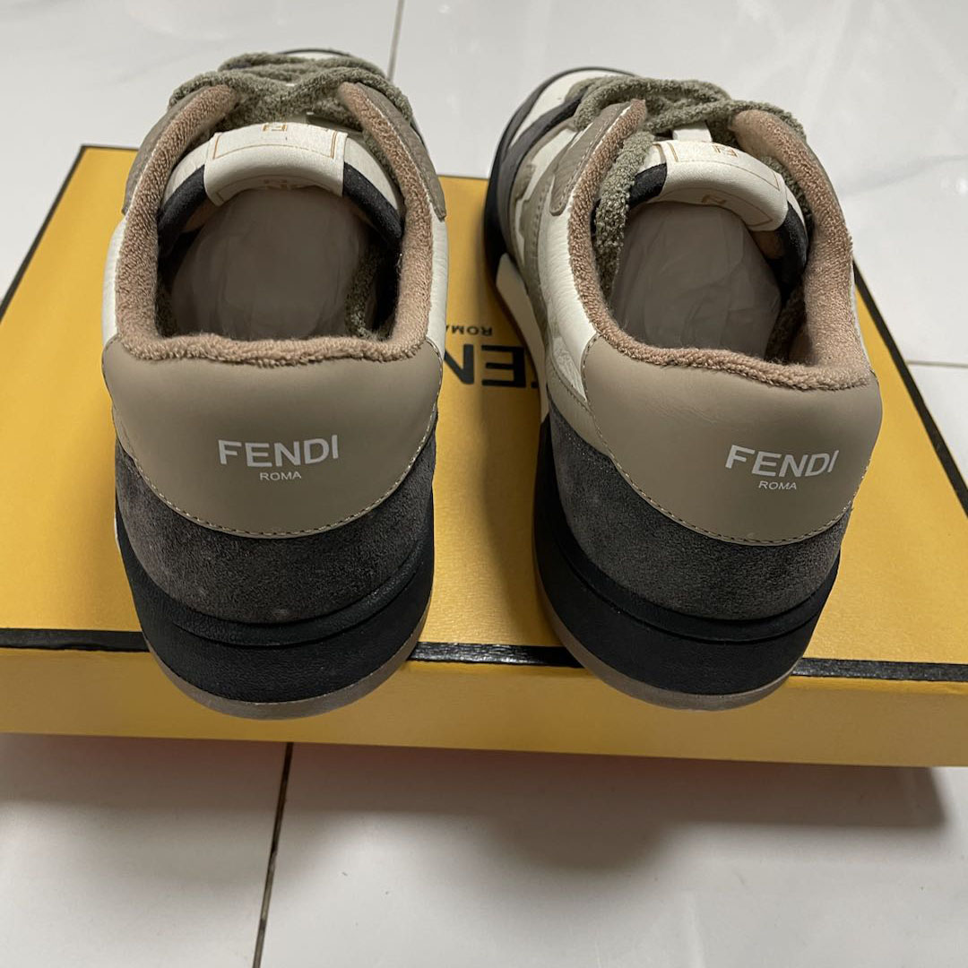Fendi Match Gray Suede Low-tops Sneakers - 