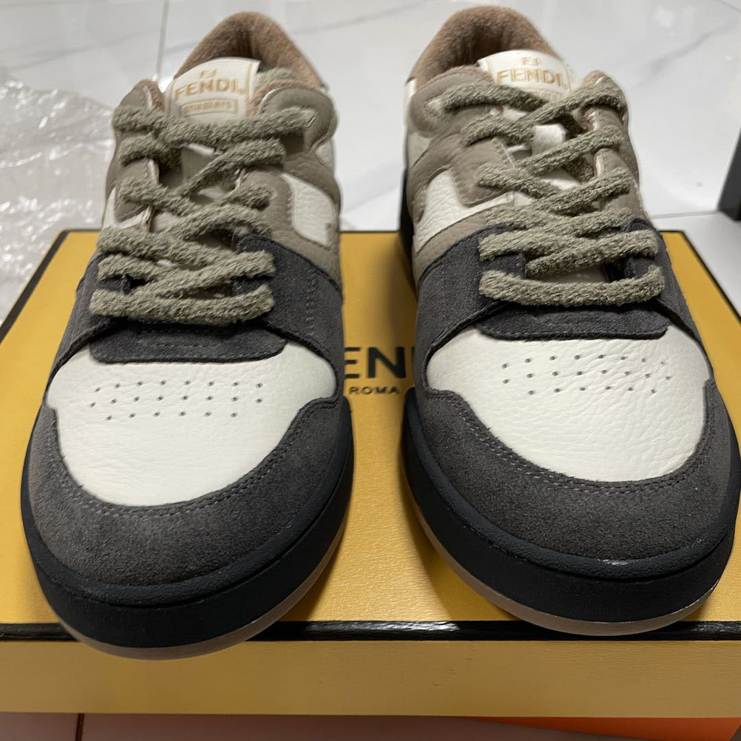 Fendi Match Gray Suede Low-tops Sneakers - 