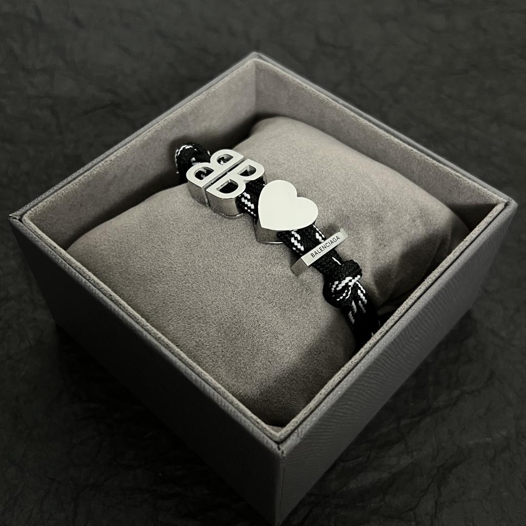 Balenciaga I <3 BB Bracelet In Black  - 