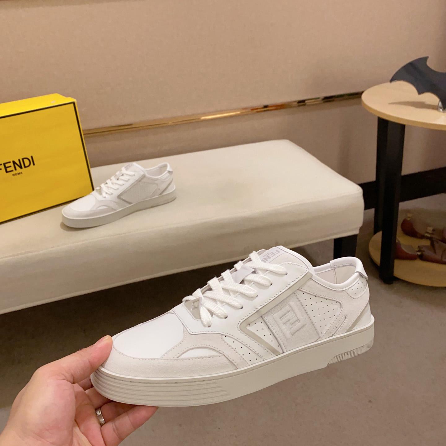 Fendi Step White Leather Low-tops Sneakers - 