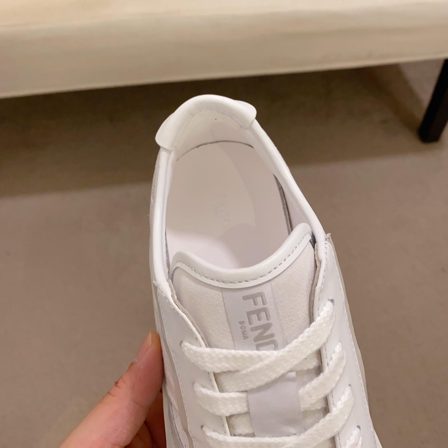 Fendi Step White Leather Low-tops Sneakers - 