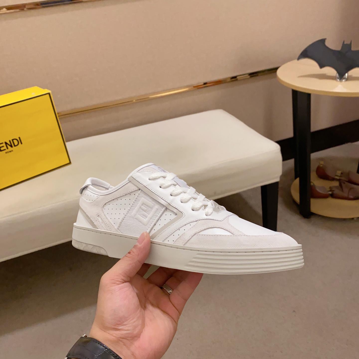 Fendi Step White Leather Low-tops Sneakers - 