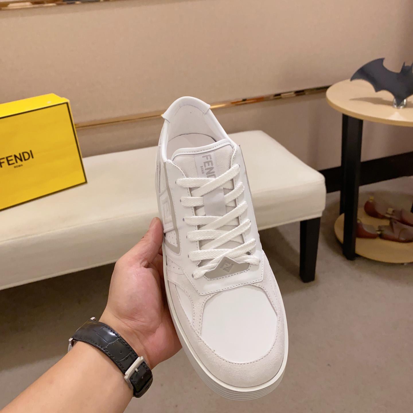 Fendi Step White Leather Low-tops Sneakers - 