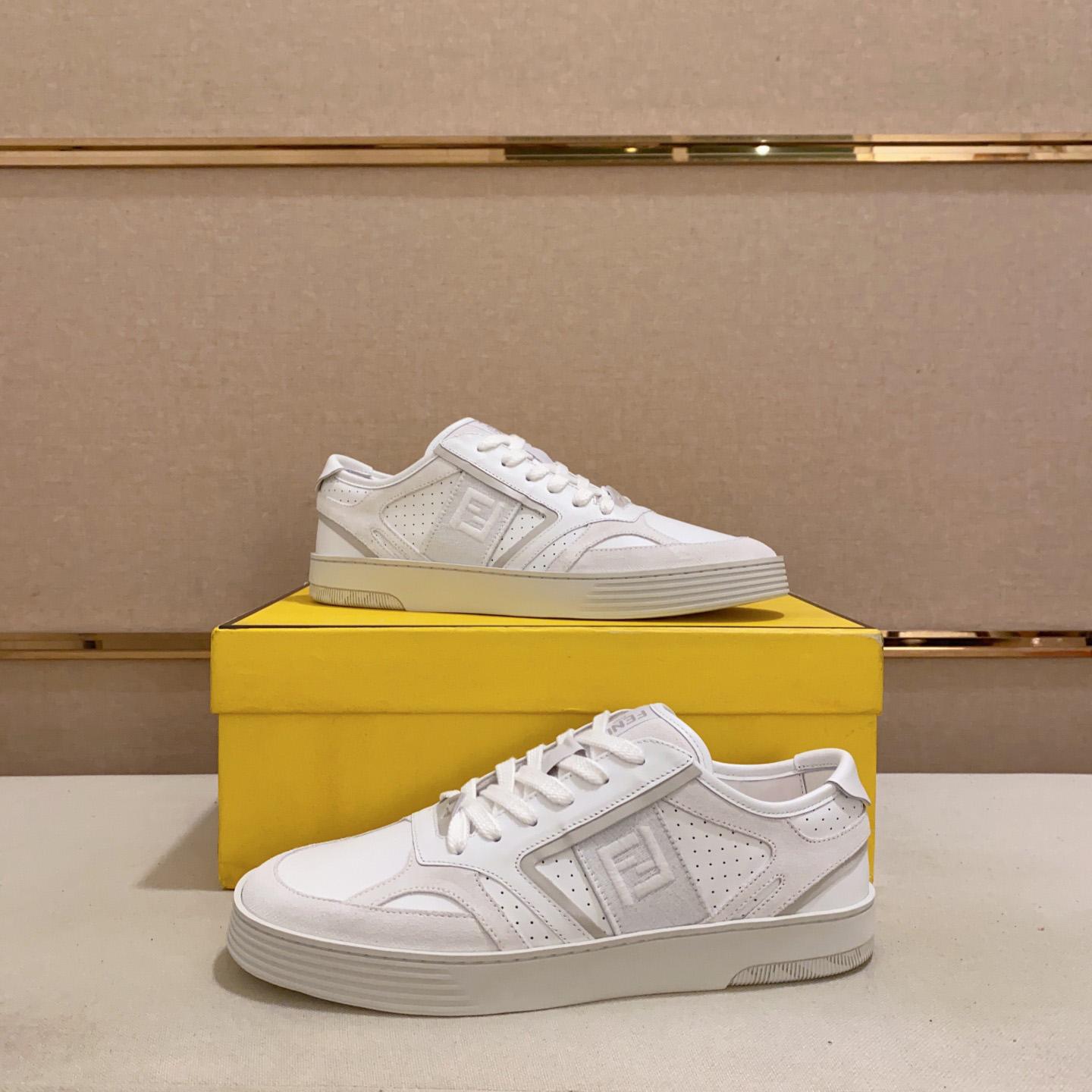 Fendi Step White Leather Low-tops Sneakers - 