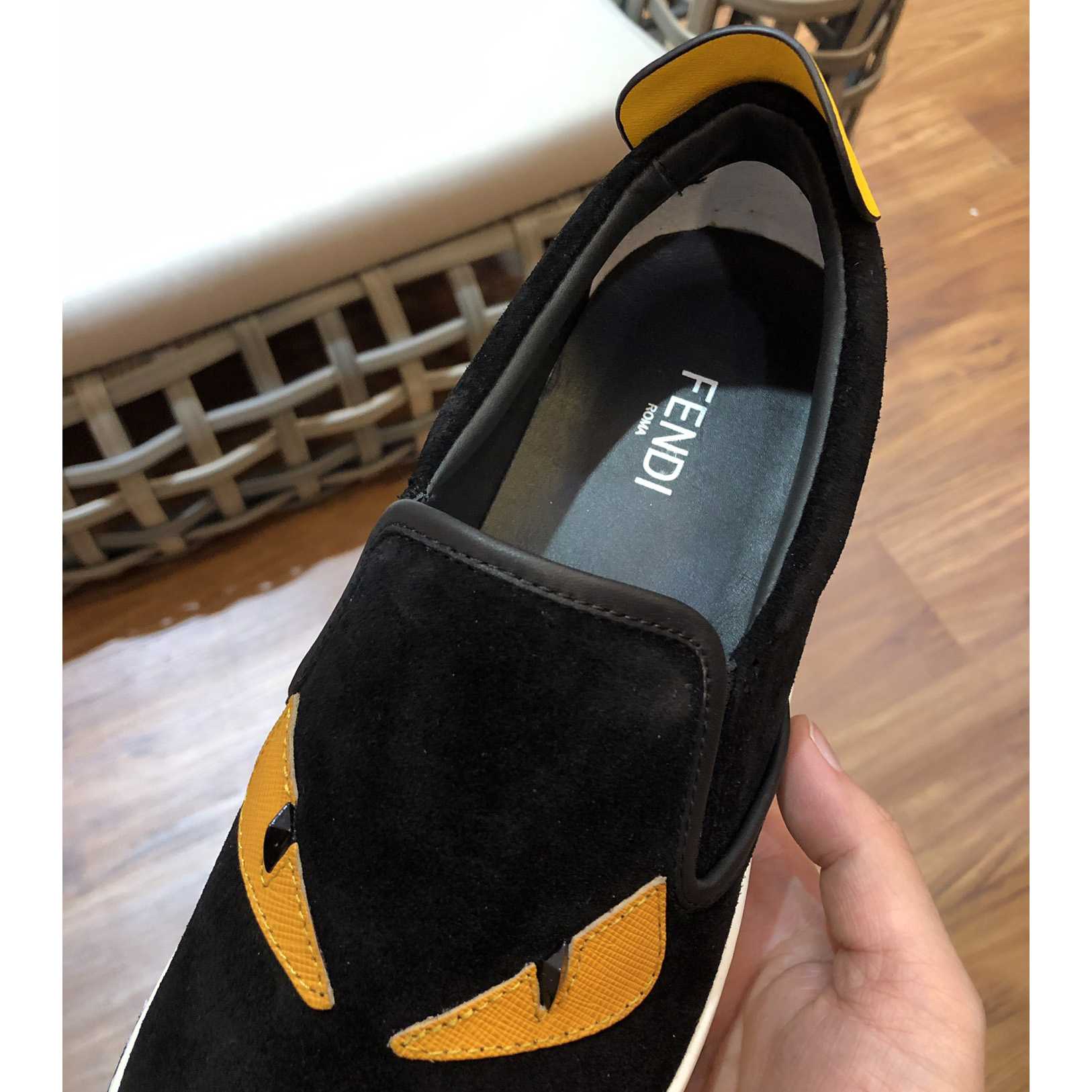 Fendi Men's Black Loafer Monster Eyes - 