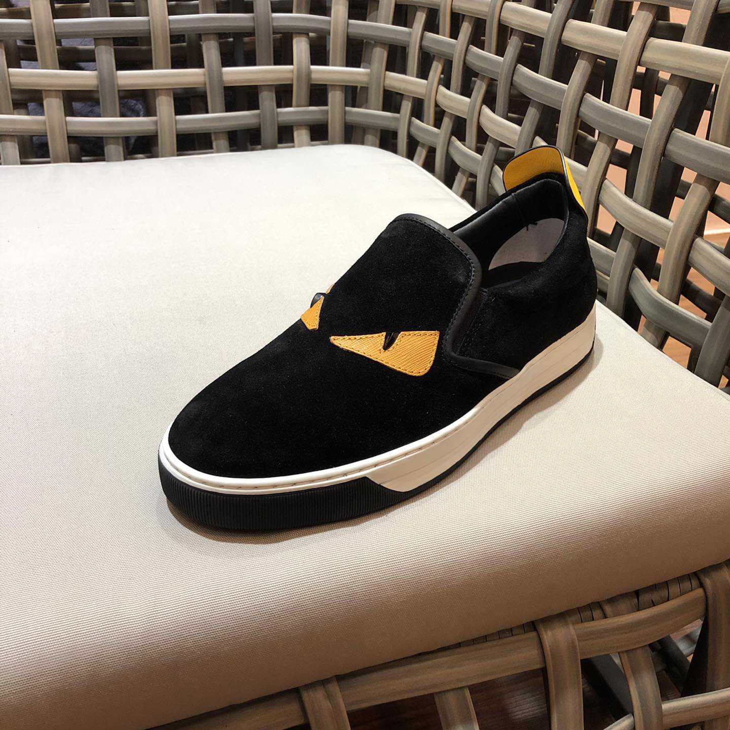Fendi Men's Black Loafer Monster Eyes - 