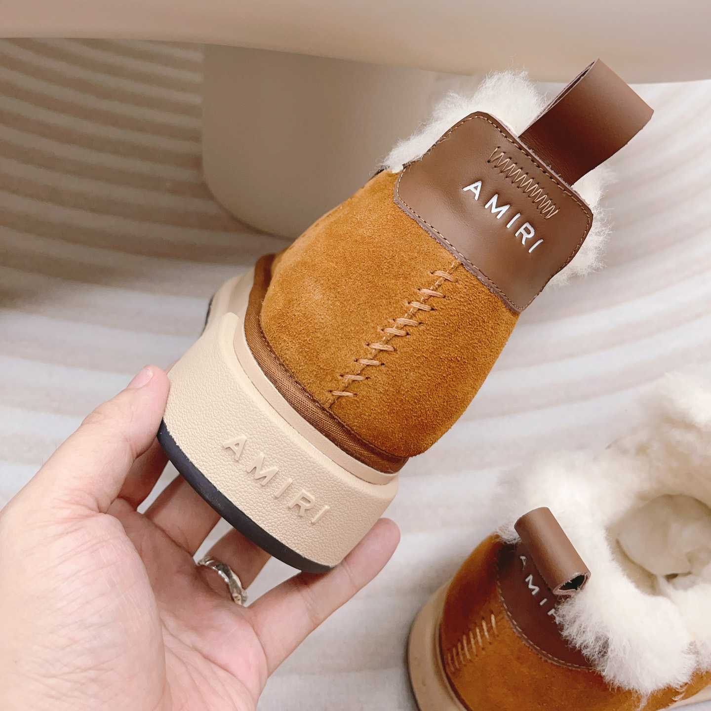 Amiri Malibu Shearling Lined Suede Boots - 