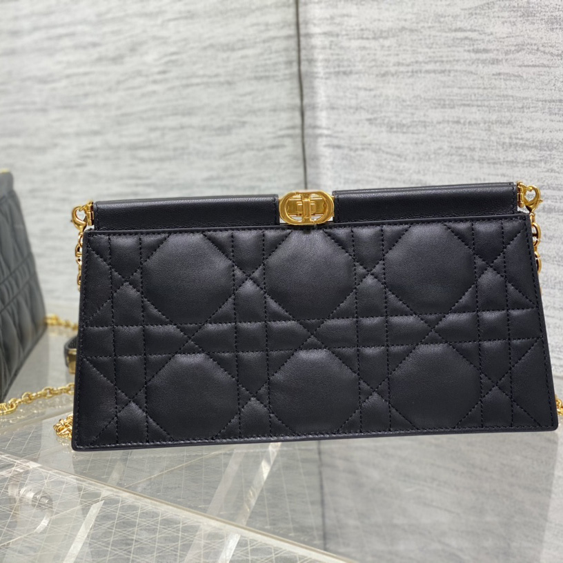 Dior Caro Colle Noire Clutch With Chain - 