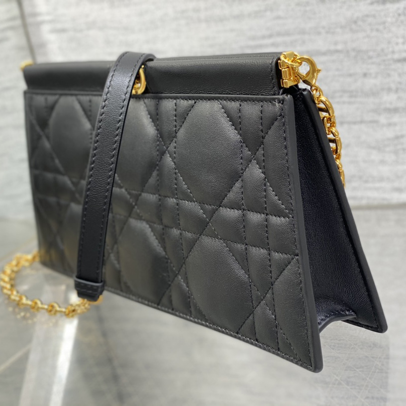 Dior Caro Colle Noire Clutch With Chain - 