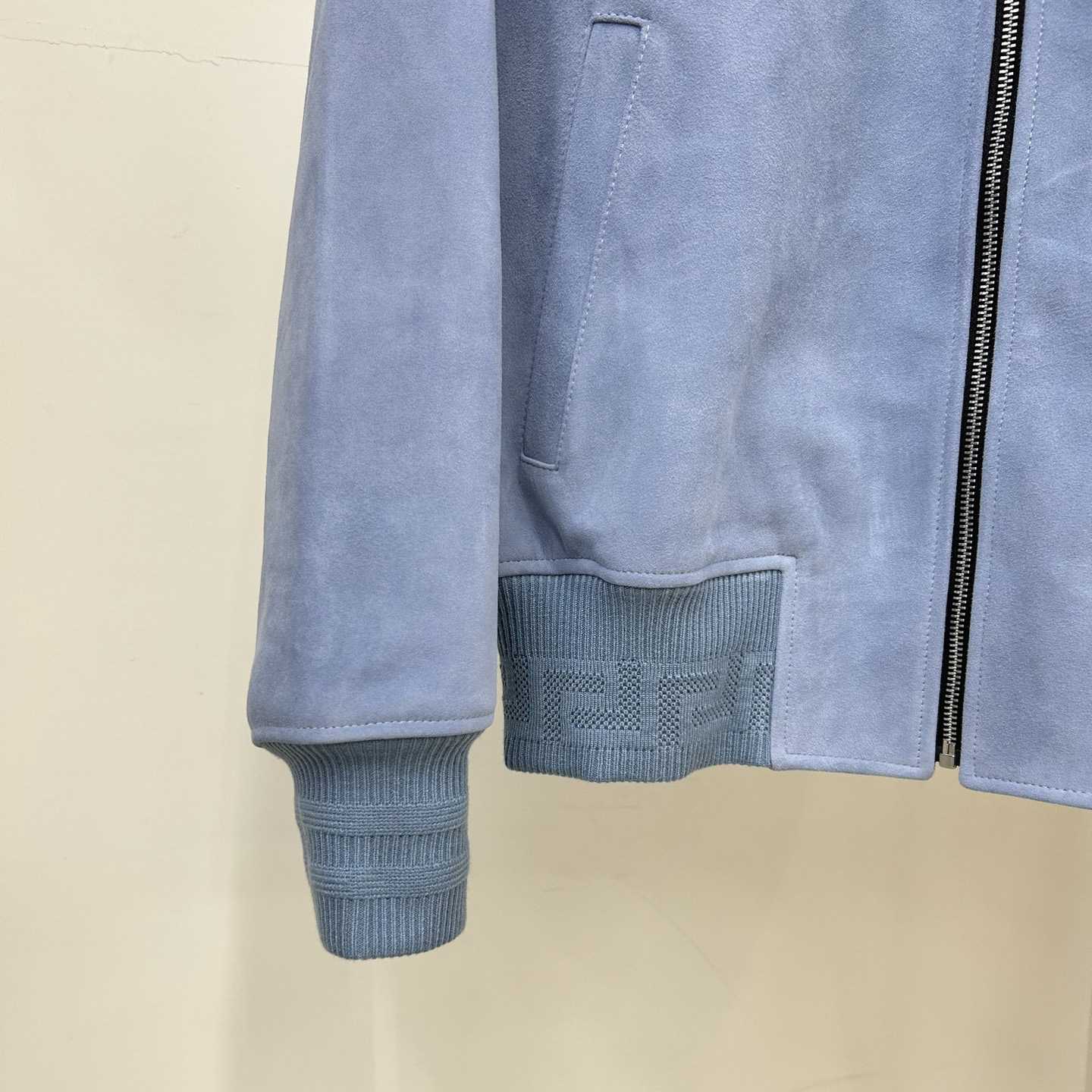 Versace Seashell Baroque Logo Suede Jacket - 