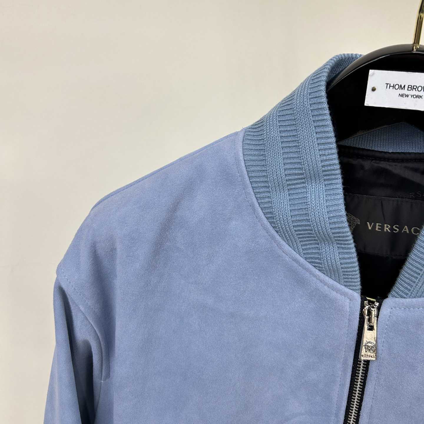 Versace Seashell Baroque Logo Suede Jacket - 