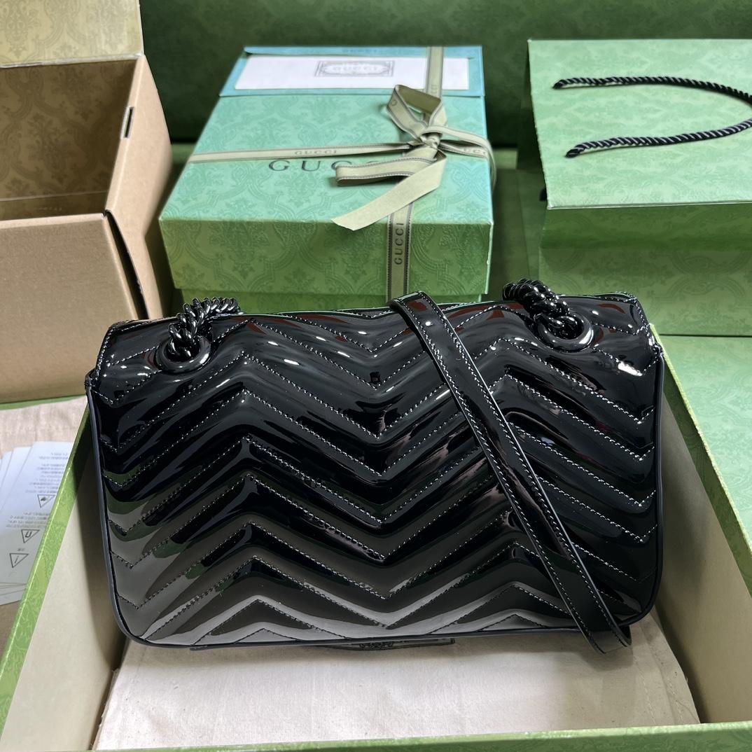 Gucci GG Marmont Patent Small Shoulder Bag - 