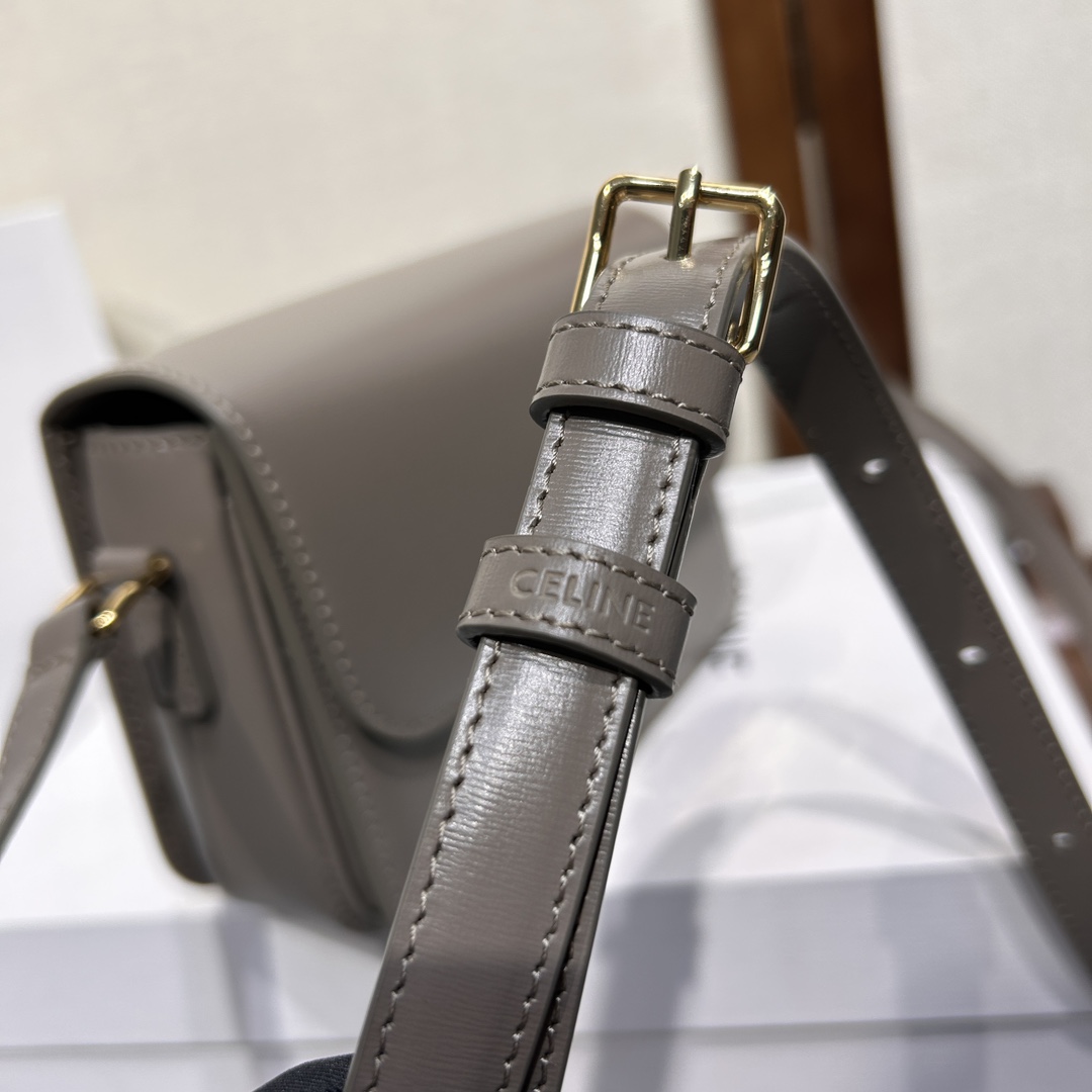 Celine Teen Triomphe Bag In Shiny Calfskin - 