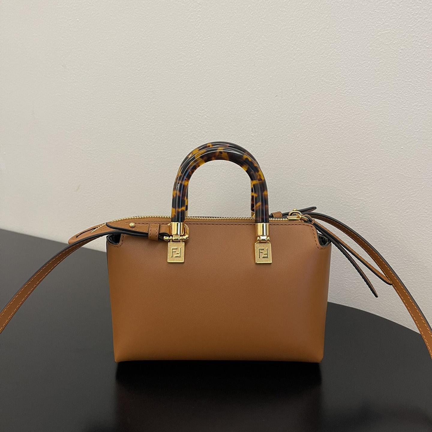 Fendi By The Way Mini Small Brown Leather Boston Bag  - 