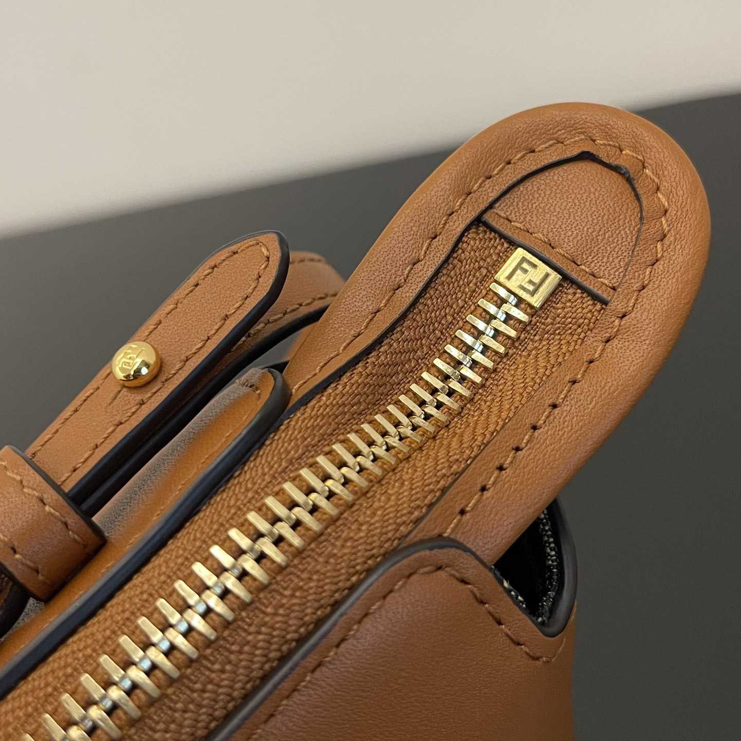 Fendi By The Way Mini Small Brown Leather Boston Bag  - 