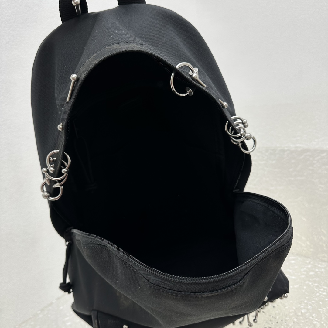 Balenciaga Explorer Backpack With Piercings In Black - 