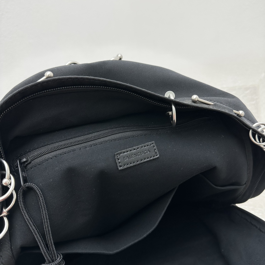 Balenciaga Explorer Backpack With Piercings In Black - 