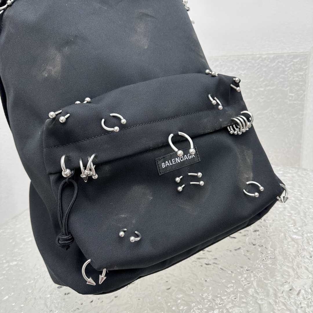 Balenciaga Explorer Backpack With Piercings In Black - 