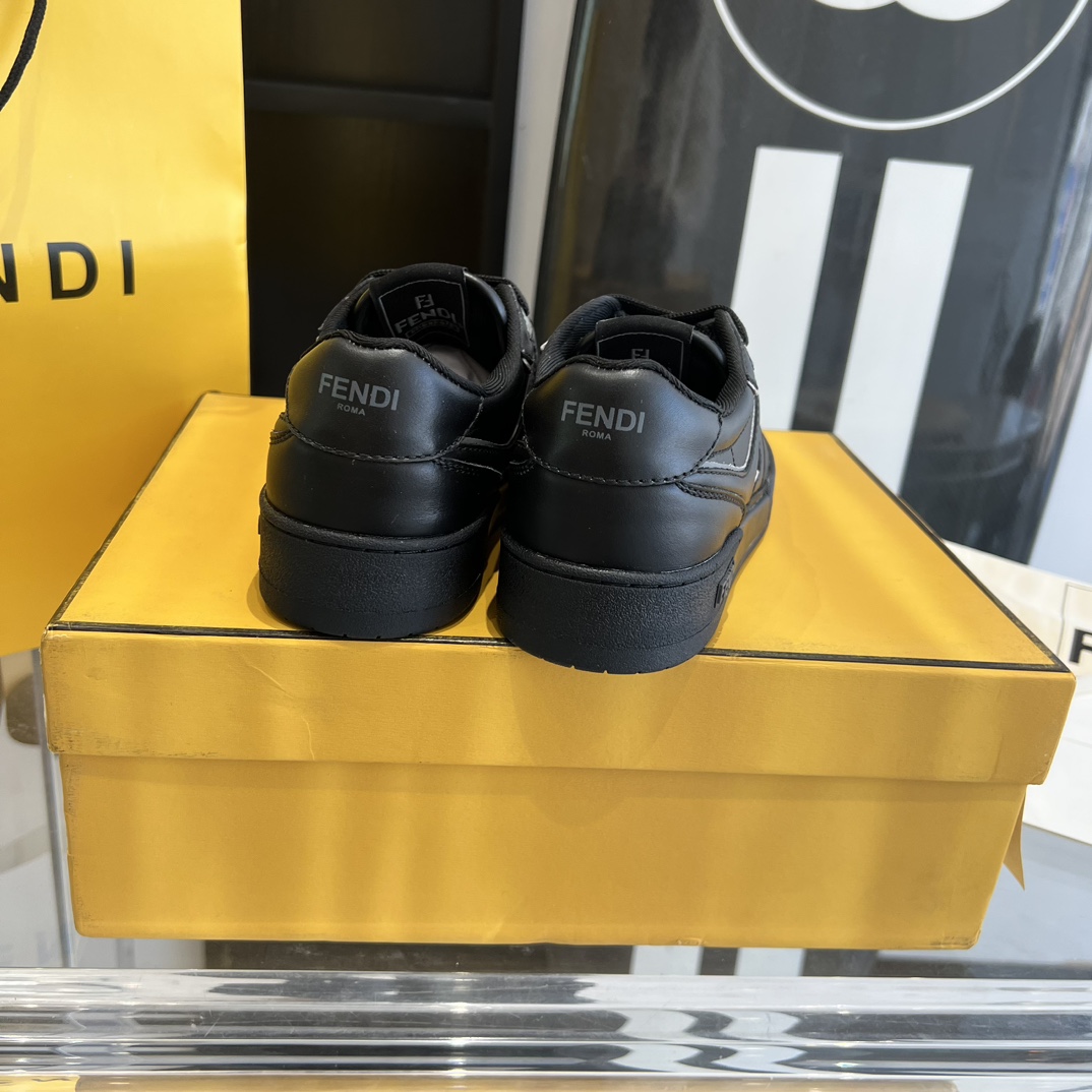 Fendi Fendi Match Black Leather Low-tops Sneakers - 
