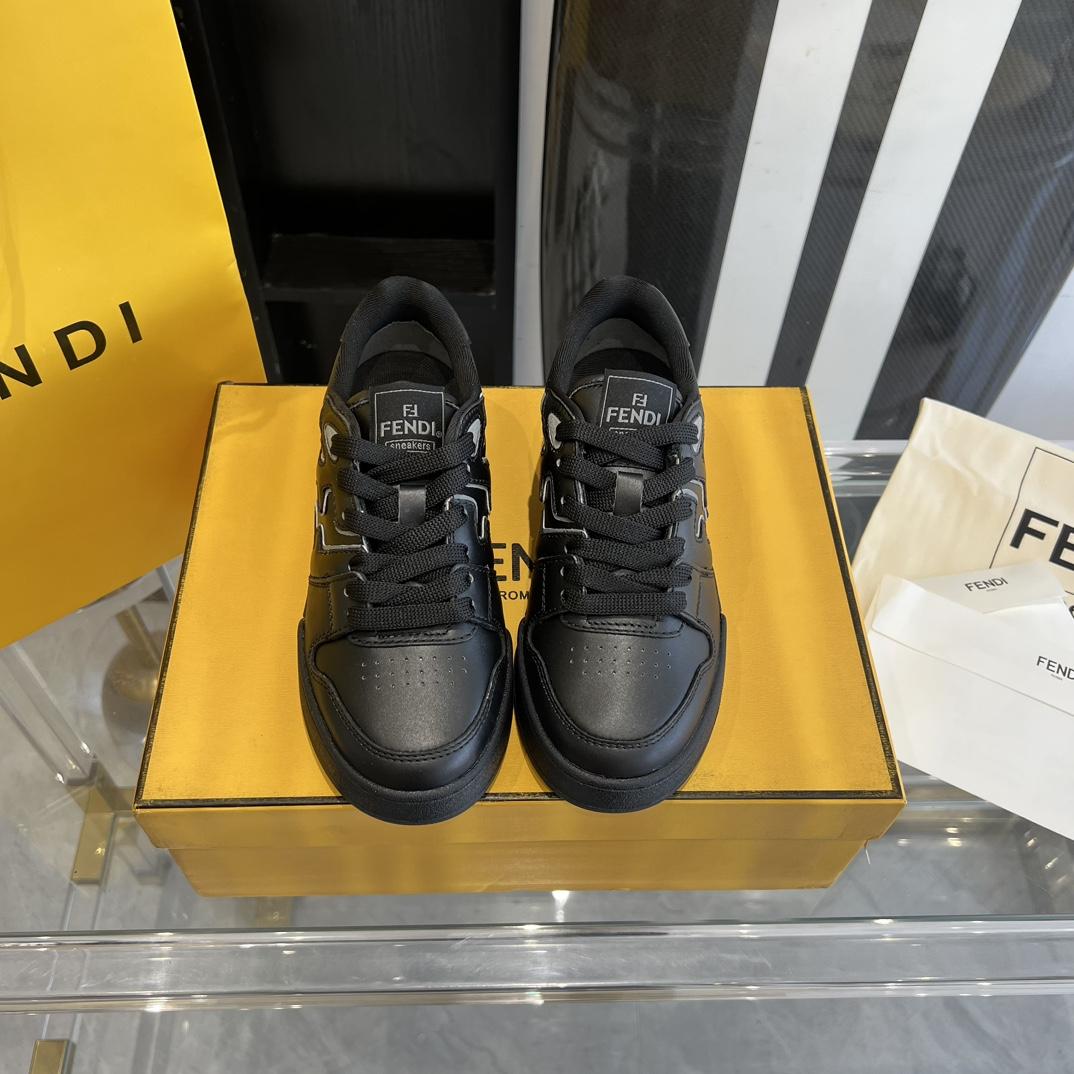 Fendi Fendi Match Black Leather Low-tops Sneakers - 