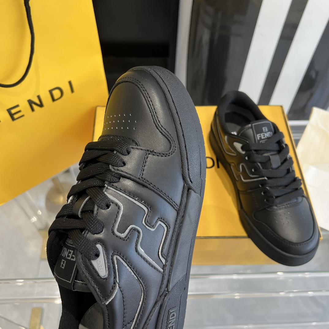 Fendi Fendi Match Black Leather Low-tops Sneakers - 