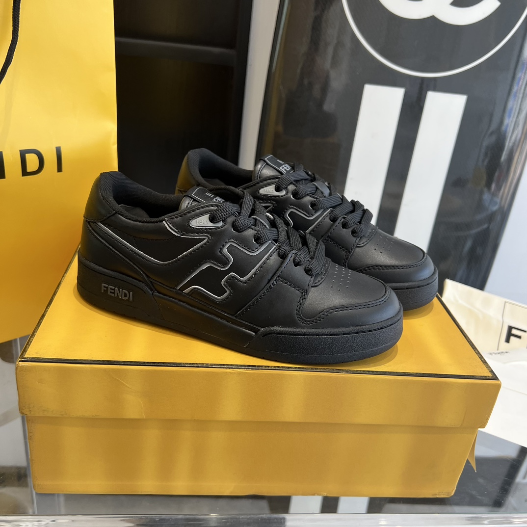Fendi Fendi Match Black Leather Low-tops Sneakers - 