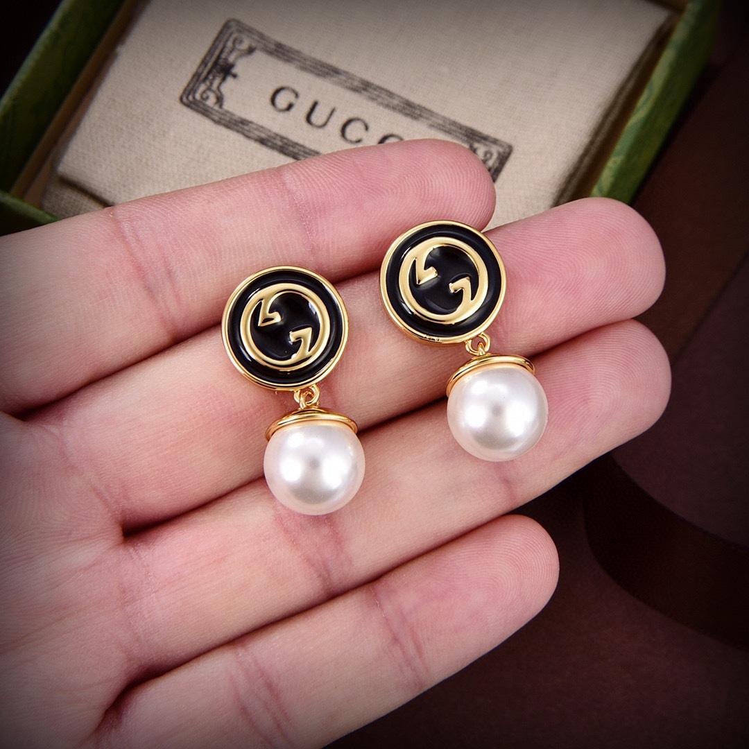 Gucci Blondie Pearl Drop Earrings - 