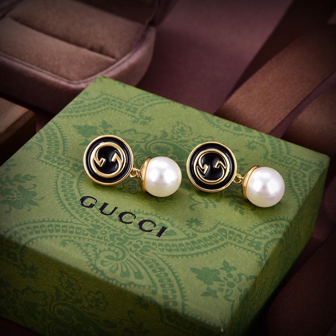 Gucci Blondie Pearl Drop Earrings - 