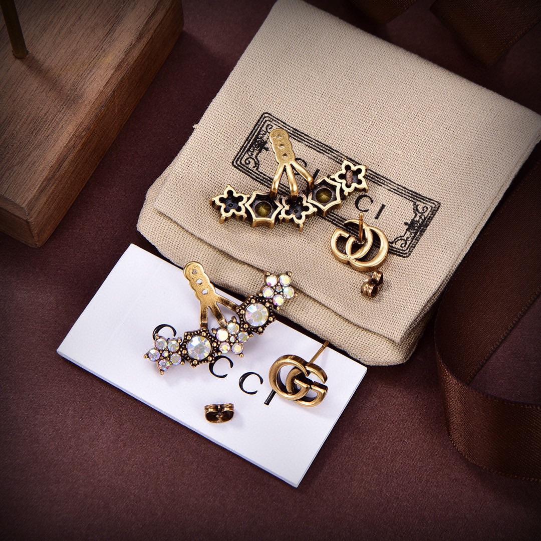 Gucci Crystal Double G Single Earring - 