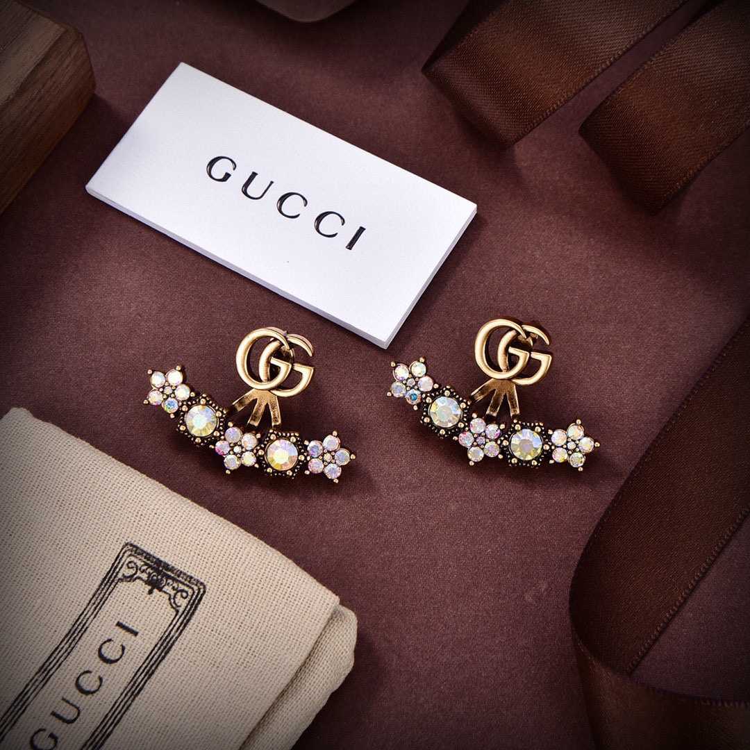 Gucci Crystal Double G Single Earring - 
