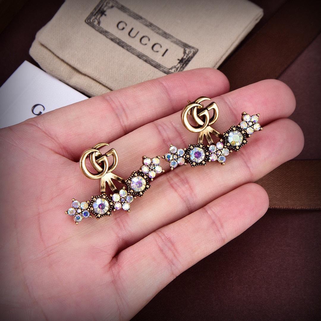 Gucci Crystal Double G Single Earring - 
