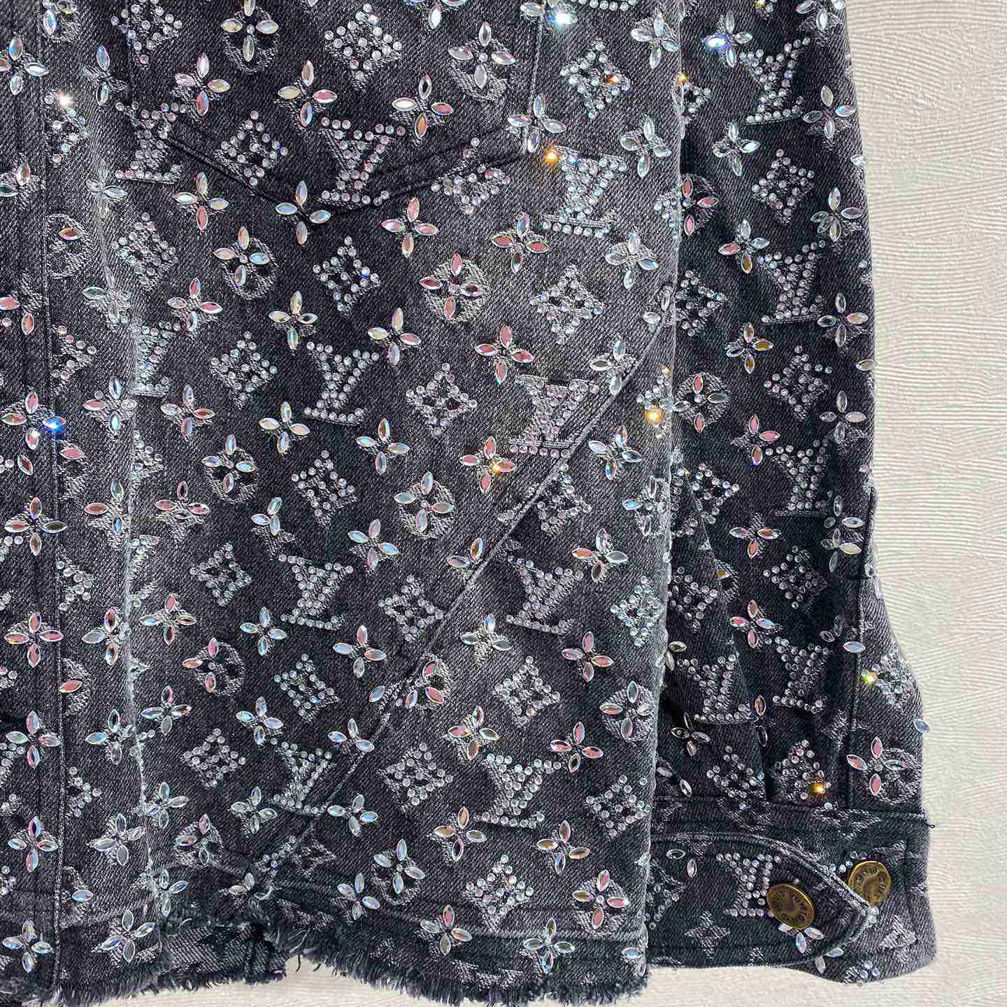 Louis Vuitton Embroidered Monogram Denim Overshirt    1ABY8X - 