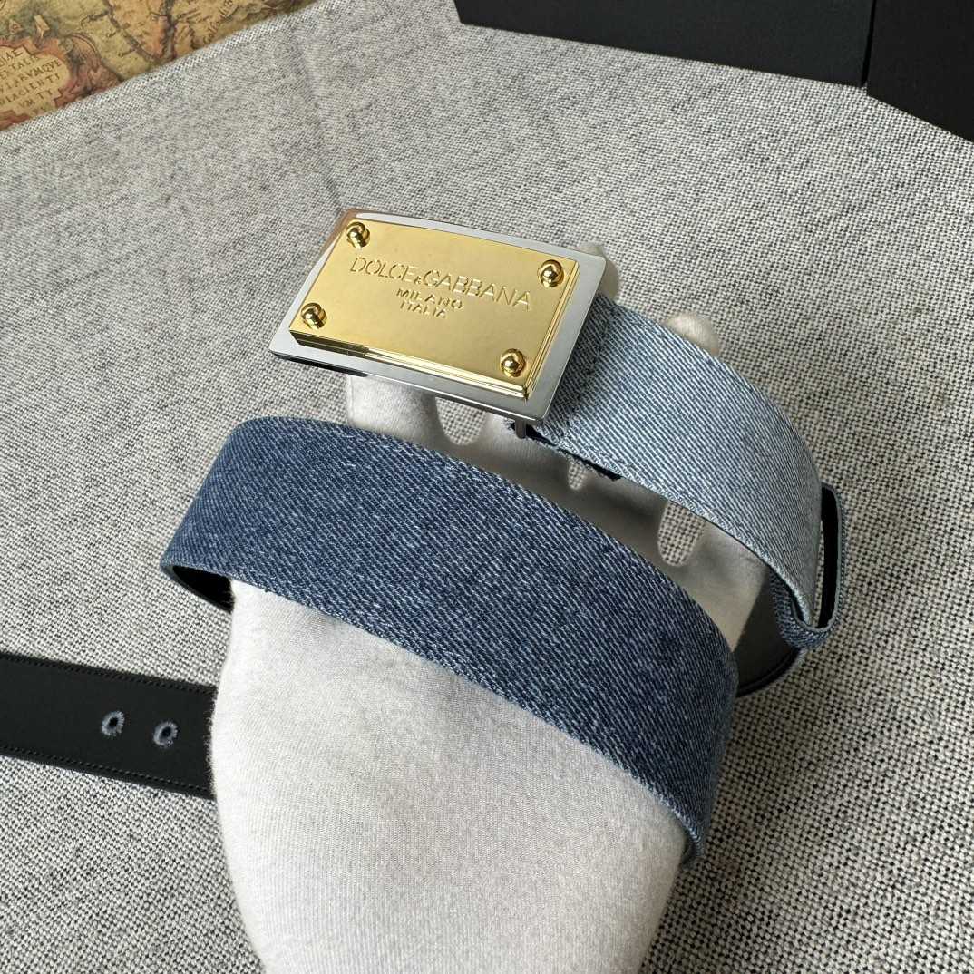 Dolce & Gabbana Denim Belt With Branded Tag - DesignerGu