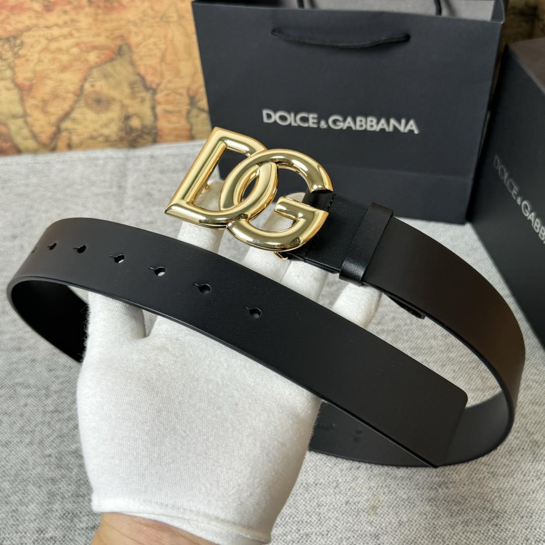 Dolce & Gabbana DG Logo-buckle Leather Belt   40mm - 