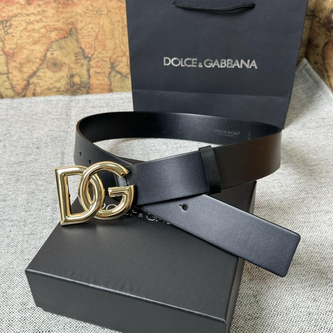 Dolce & Gabbana DG Logo-buckle Leather Belt   40mm - 