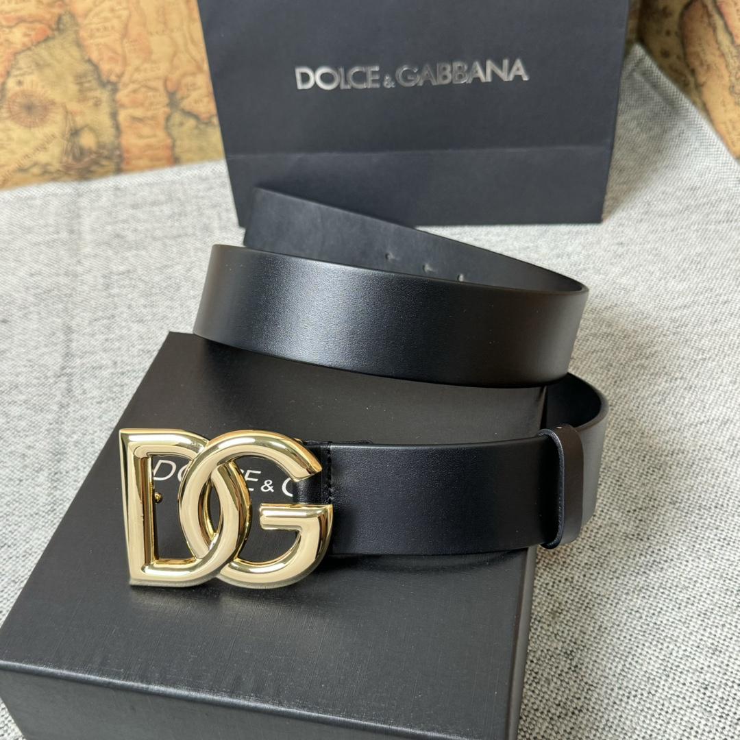 Dolce & Gabbana DG Logo-buckle Leather Belt   40mm - 