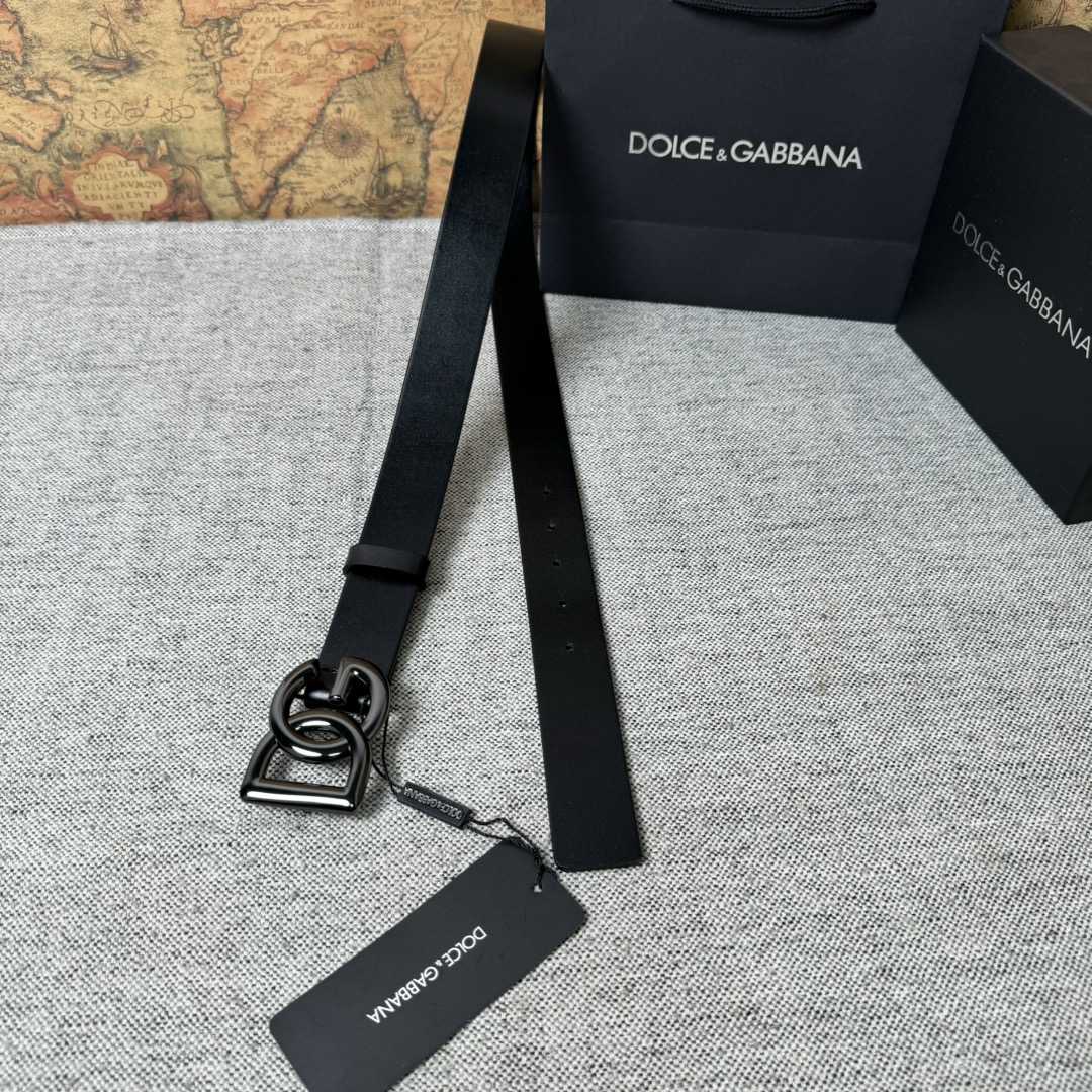 Dolce & Gabbana DG Logo-buckle Leather Belt   35mm - 