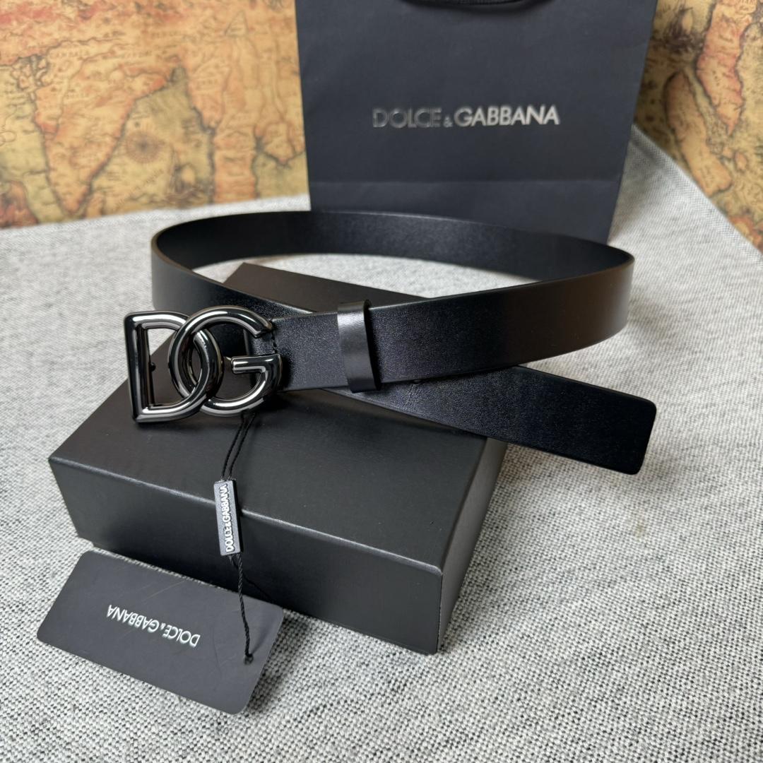 Dolce & Gabbana DG Logo-buckle Leather Belt   35mm - 