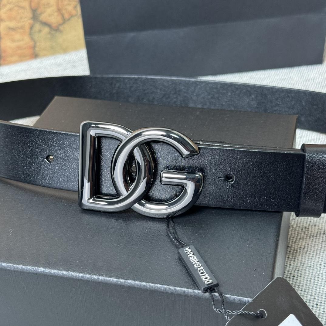 Dolce & Gabbana DG Logo-buckle Leather Belt   35mm - 