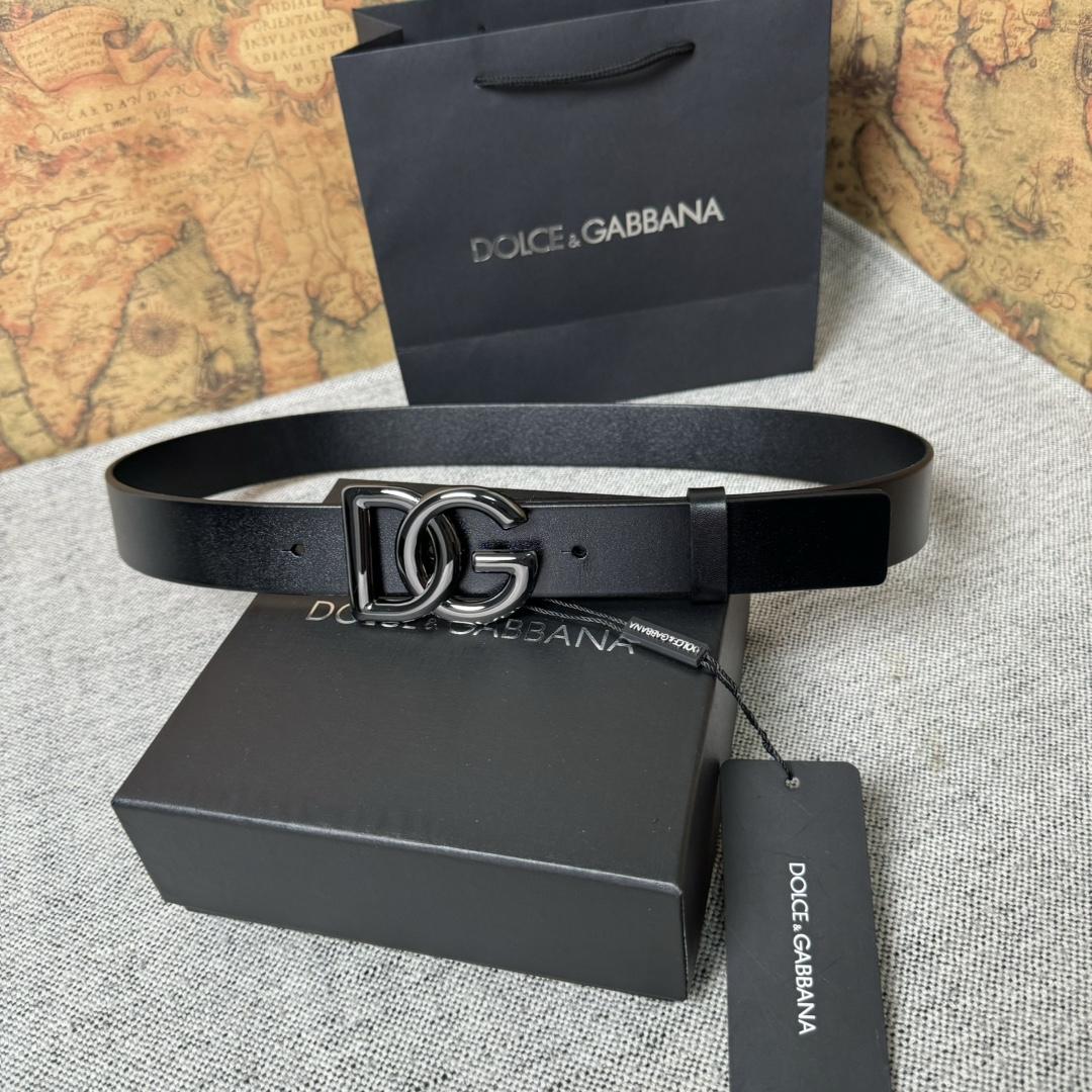 Dolce & Gabbana DG Logo-buckle Leather Belt   35mm - 