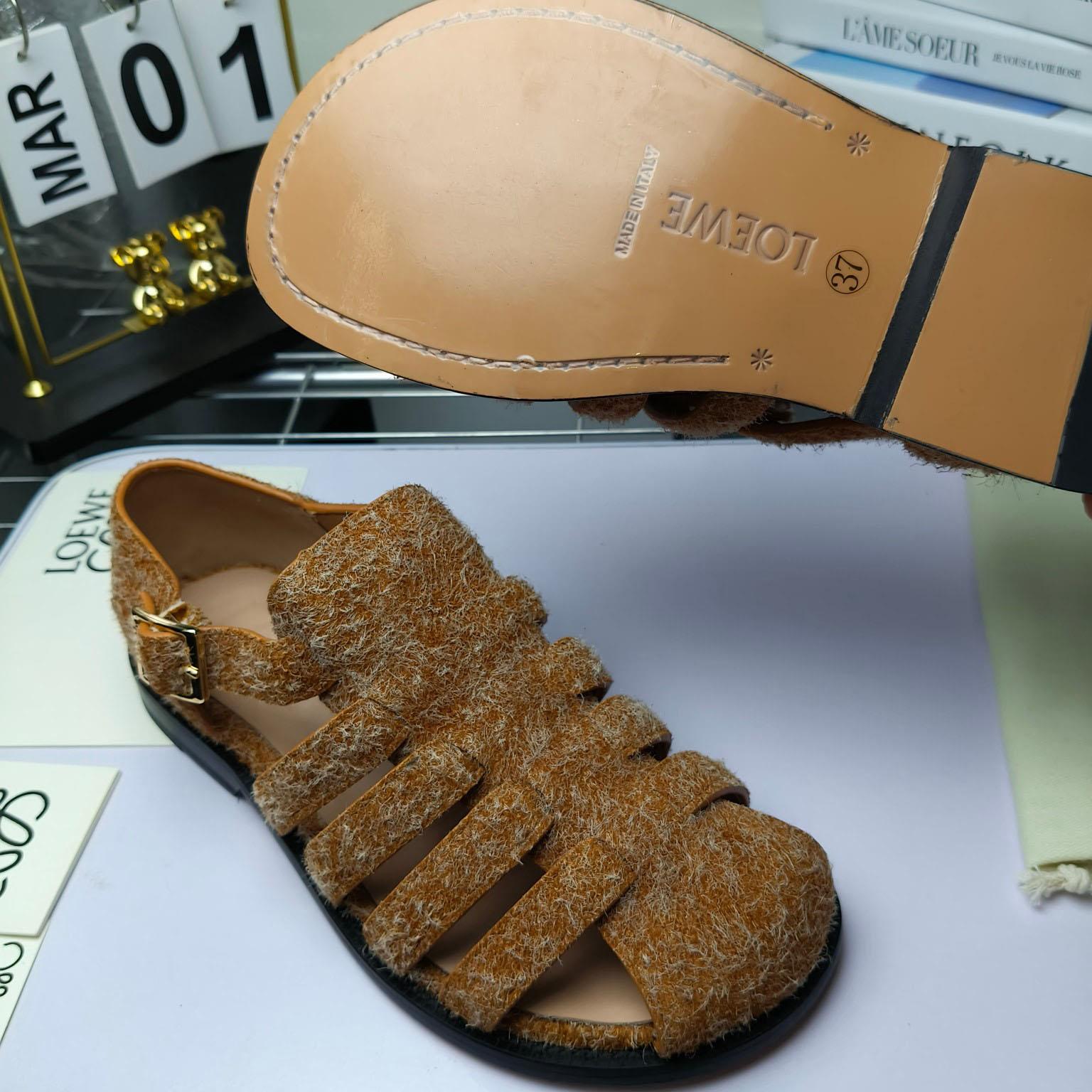 Loewe Campo Sandal In Brushed Suede - 