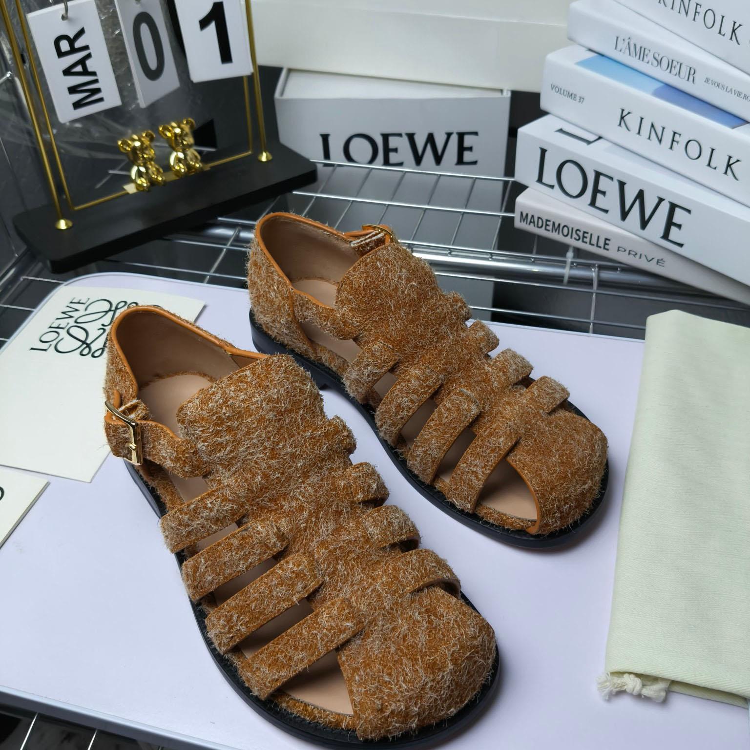 Loewe Campo Sandal In Brushed Suede - 