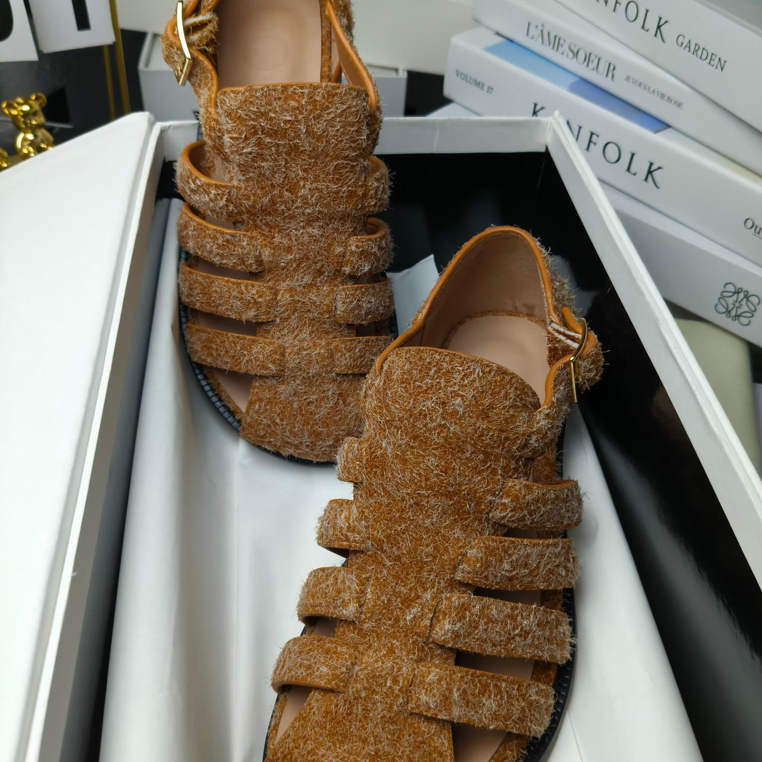 Loewe Campo Sandal In Brushed Suede - 