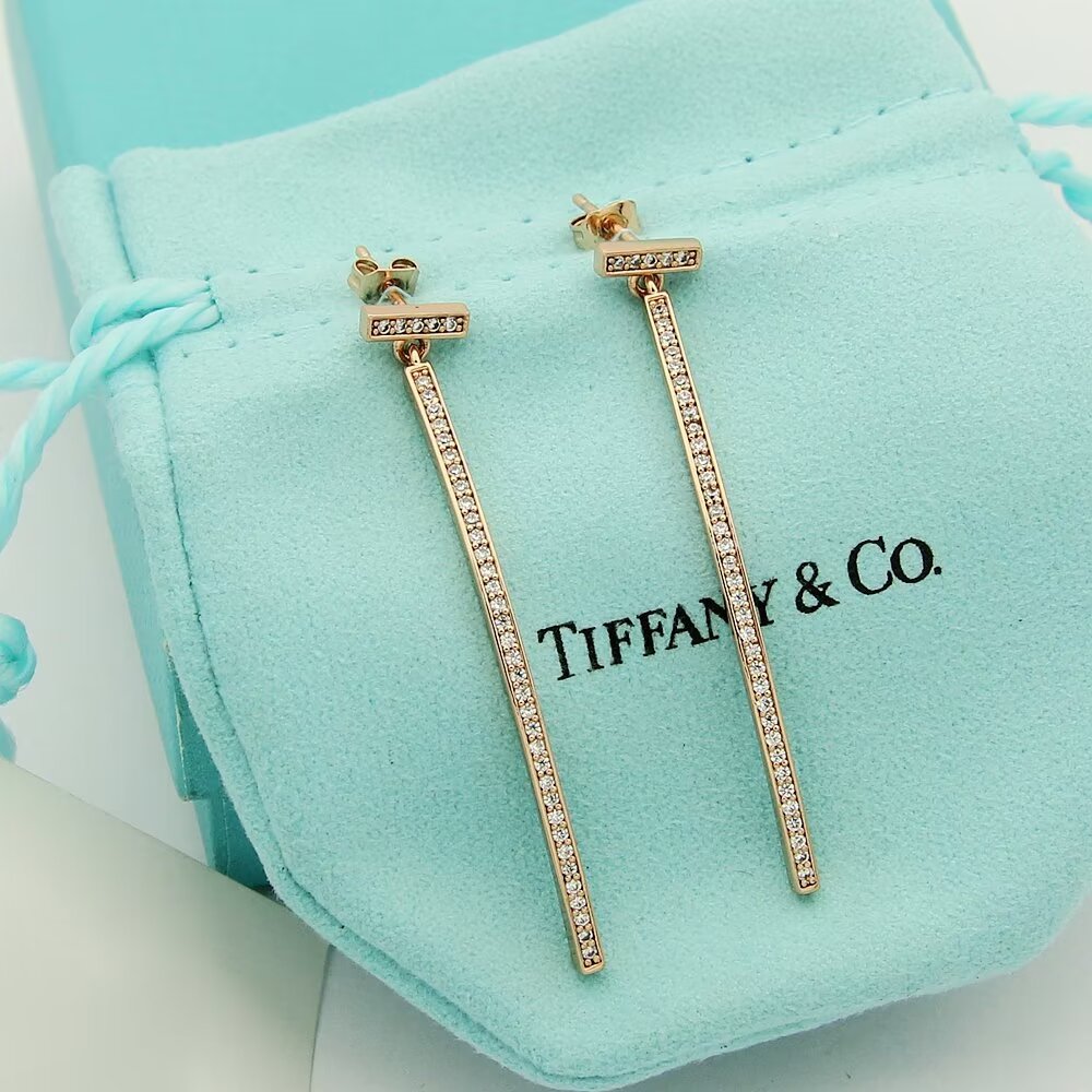 Tiffany & Co. Diamond Bar Earrings - 