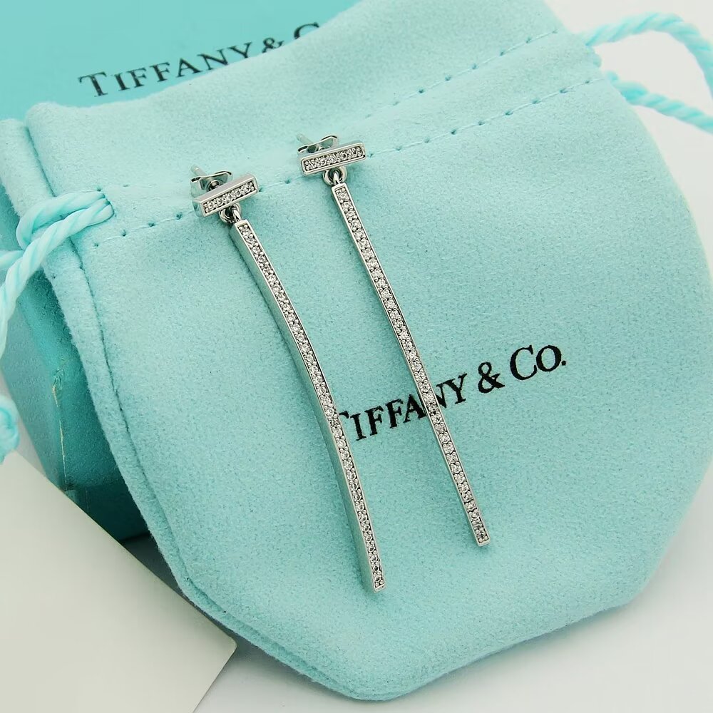 Tiffany & Co. Diamond Bar Earrings - 