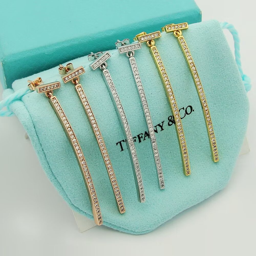 Tiffany & Co. Diamond Bar Earrings - 