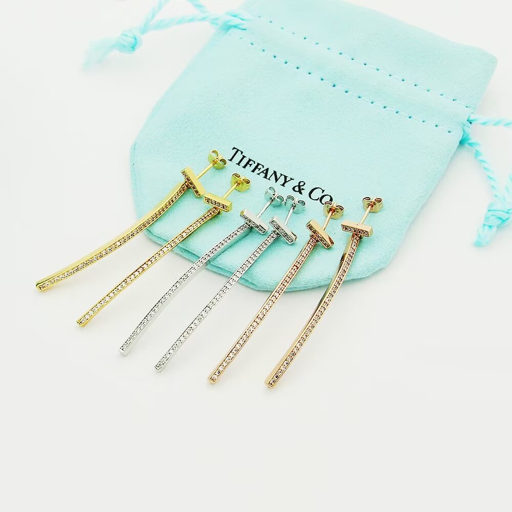 Tiffany & Co. Diamond Bar Earrings - 