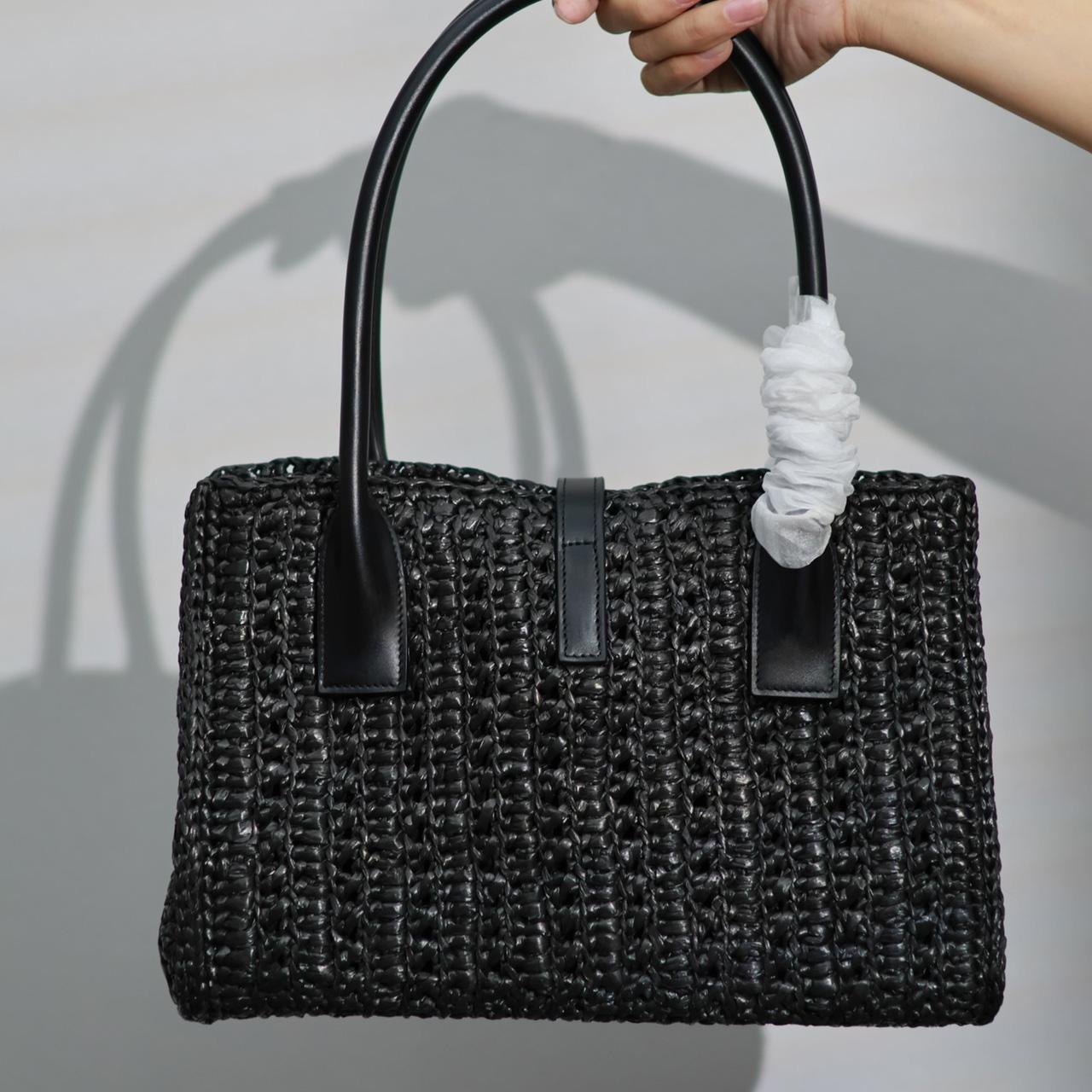 Saint Laurent Panier Raffia Tote Bag  29-21-9cm - 